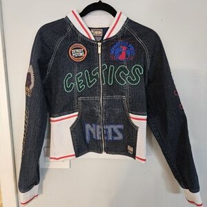 Vintage 90s Y2k NBA teams Basketball denim jacket